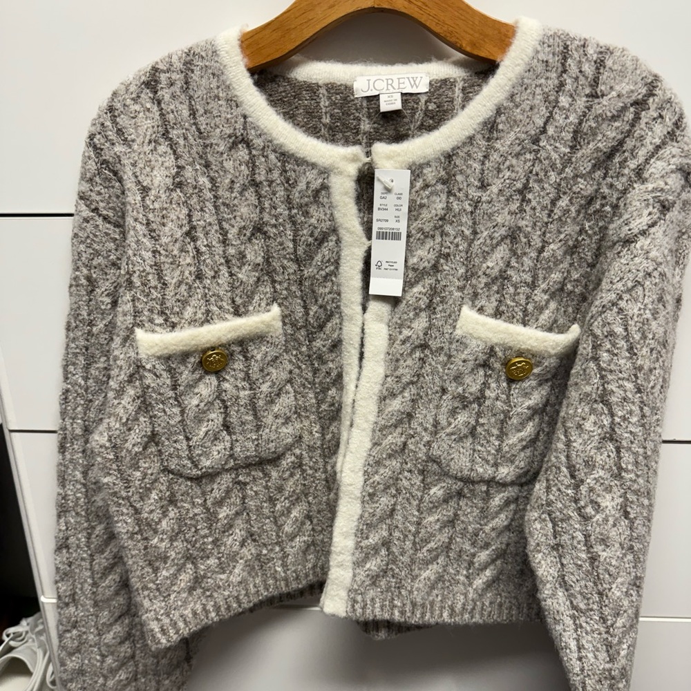 Jcrew cable knit lady jacket XS NWT